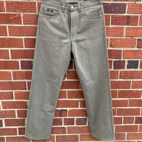 BOSS HUGO BOSS ALABAMA KHAKI TAN JEANS WOOL BLEND FABRIC SIZE 32 - Picture 4 of 9